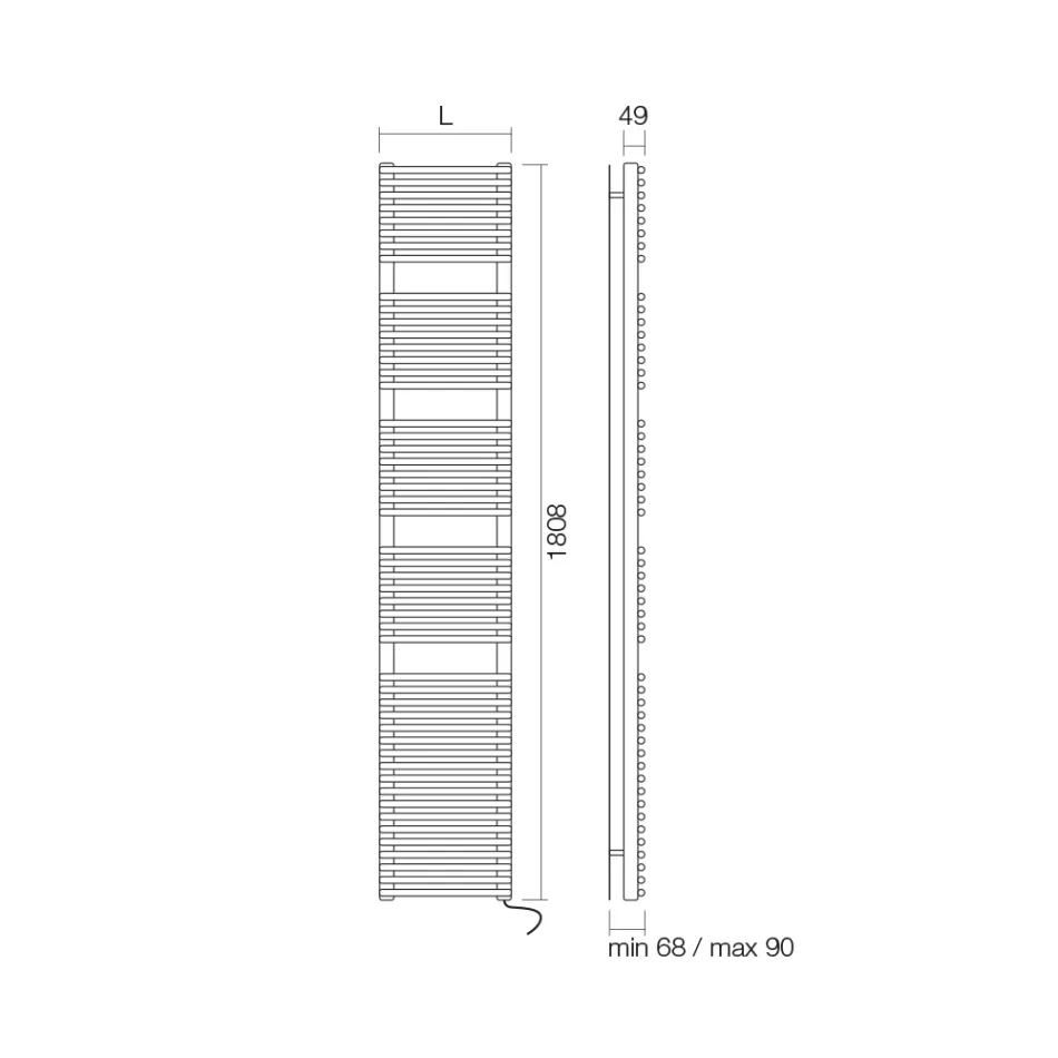 Sèche-serviettes avec système électrique et structure en acier fabriqué en Italie - Sirop Viadurini