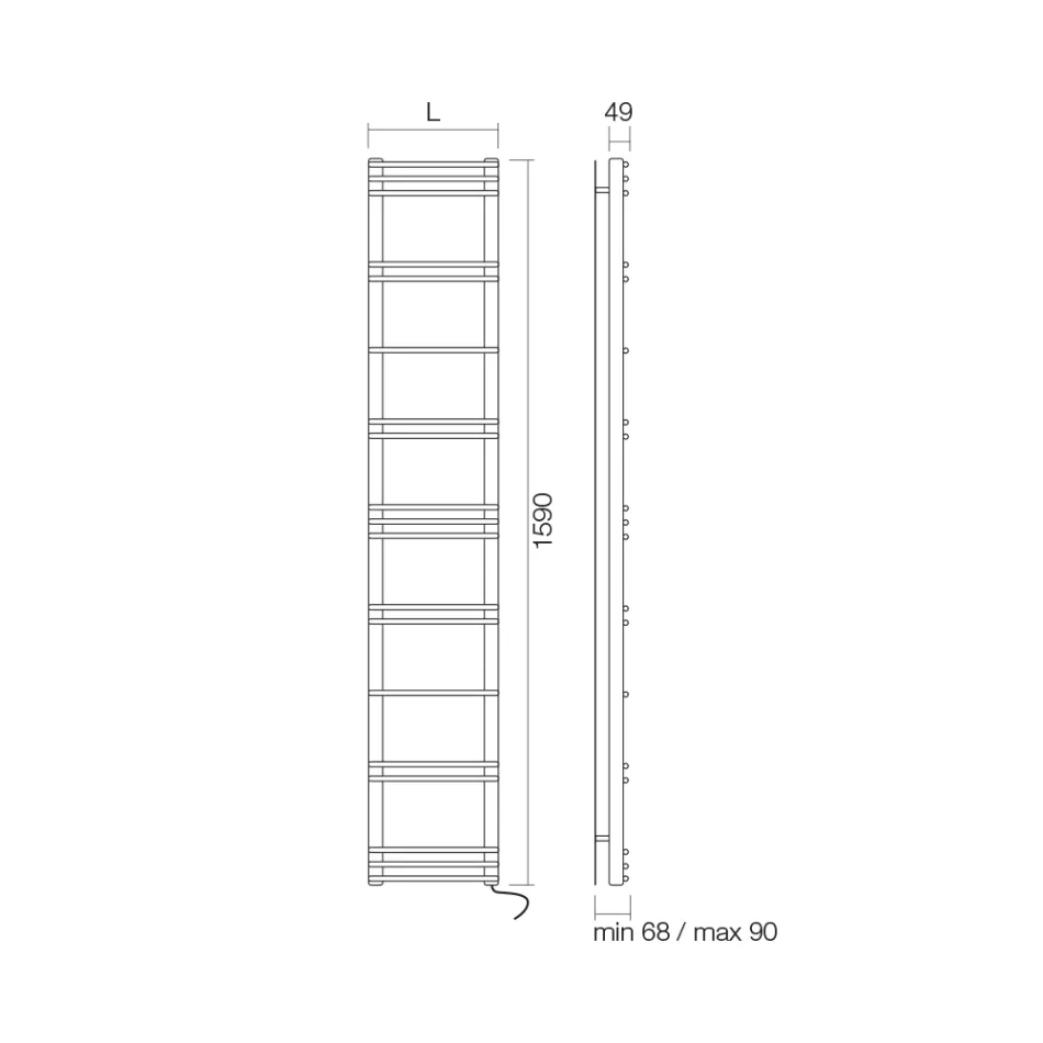 Sèche-serviettes avec système électrique en acier fabriqué en Italie - Ananas Viadurini