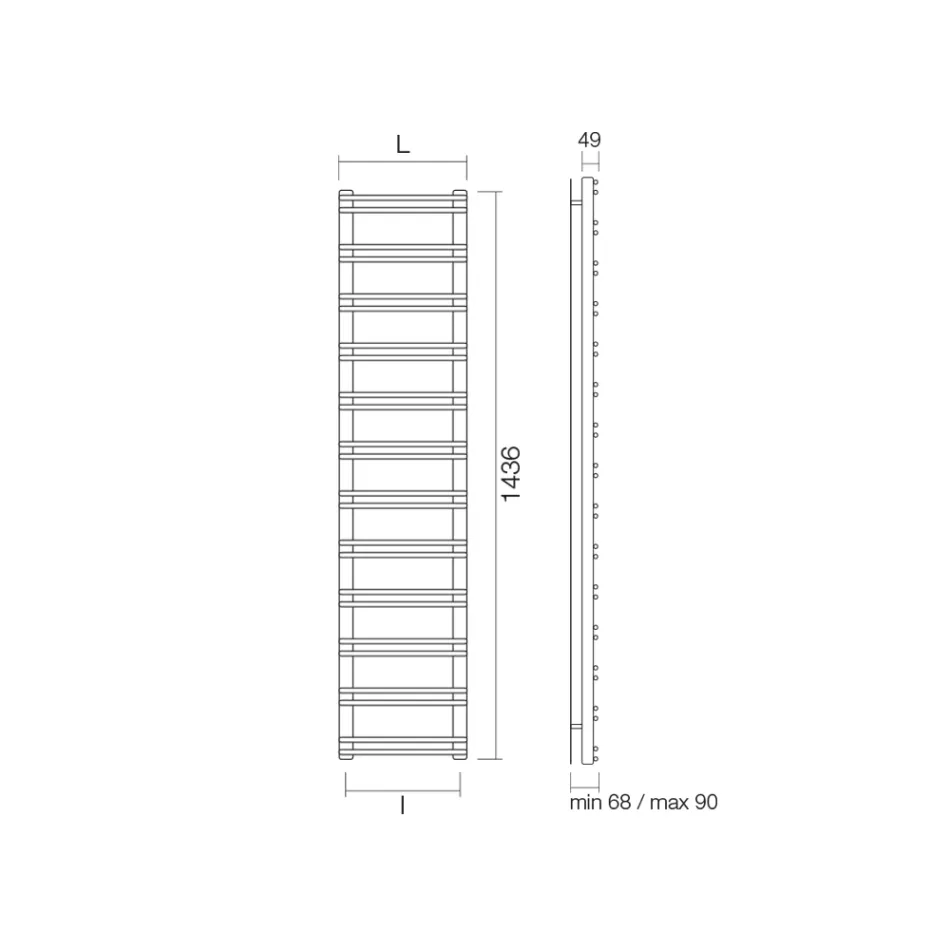 Sèche-serviettes en acier au carbone avec système hydraulique - Praline Viadurini