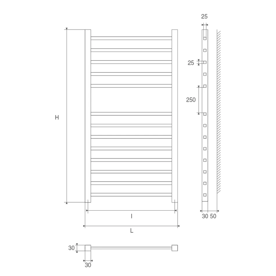 Sèche-serviettes chromé jusqu'à 486 watts fabriqué en Italie - Padoue Viadurini