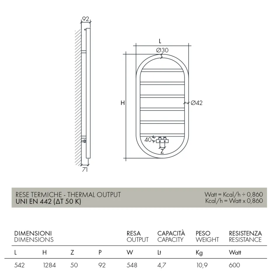 Sèche-serviettes design "All Round Bubble" en acier fabriqué en Italie - Lisse Viadurini