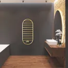 Sèche-serviettes design « Tutto Tondo Slim » en acier fabriqué en Italie - Lisse Viadurini