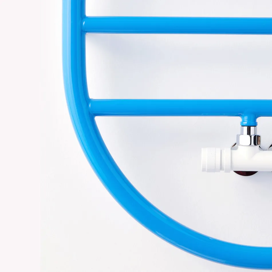 Sèche-serviettes design « Tutto Tondo Slim » en acier fabriqué en Italie - Lisse Viadurini