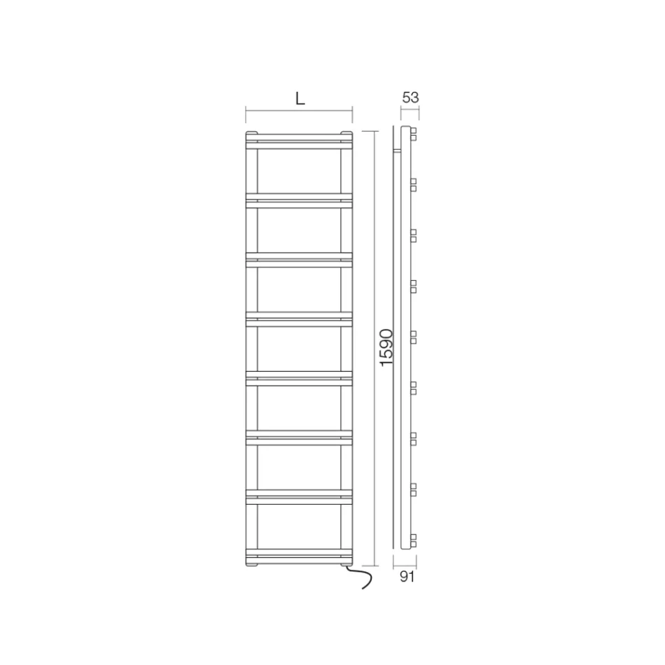 Sèche-serviettes électrique avec collecteurs verticaux Made in Italy - Ginger Viadurini