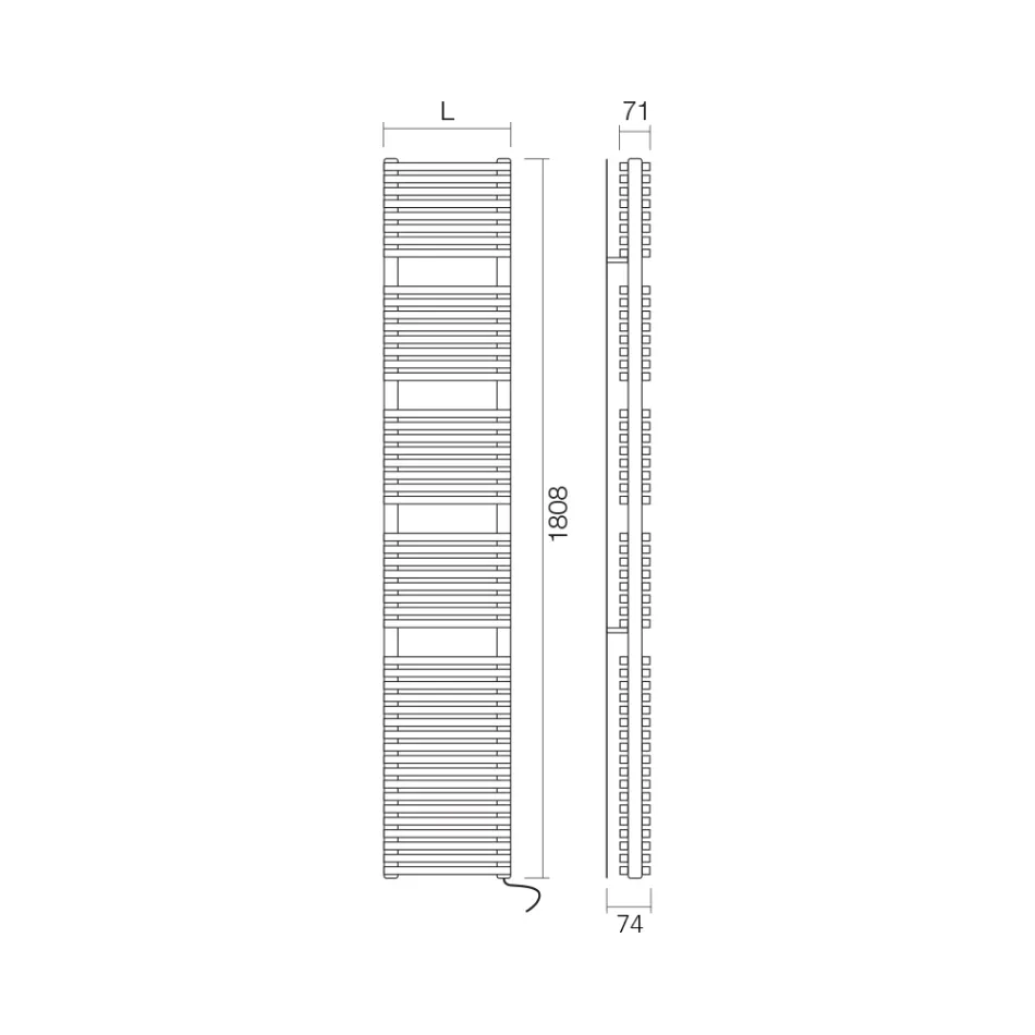 Sèche-serviettes électrique à double section d'éléments horizontaux - Pudding Viadurini