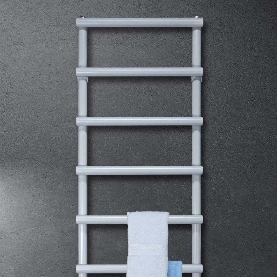 Sèche-serviettes électrique avec éléments circulaires fabriqué en Italie - Fraise Viadurini