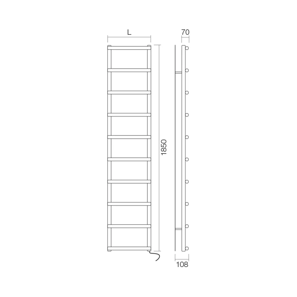 Sèche-serviettes électrique avec éléments circulaires fabriqué en Italie - Fraise Viadurini