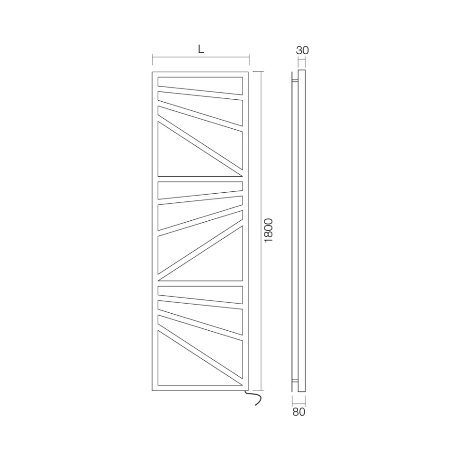 Sèche-Serviettes Électrique avec Éléments Carrés Fabriqué en Italie - Amandes Viadurini