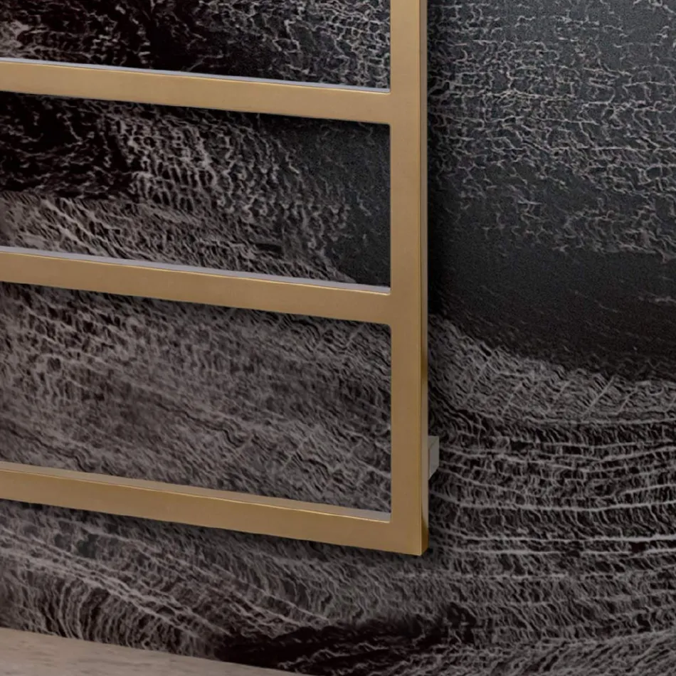 Sèche-serviettes électrique aux lignes simples en acier fabriqué en Italie - Pistache Viadurini