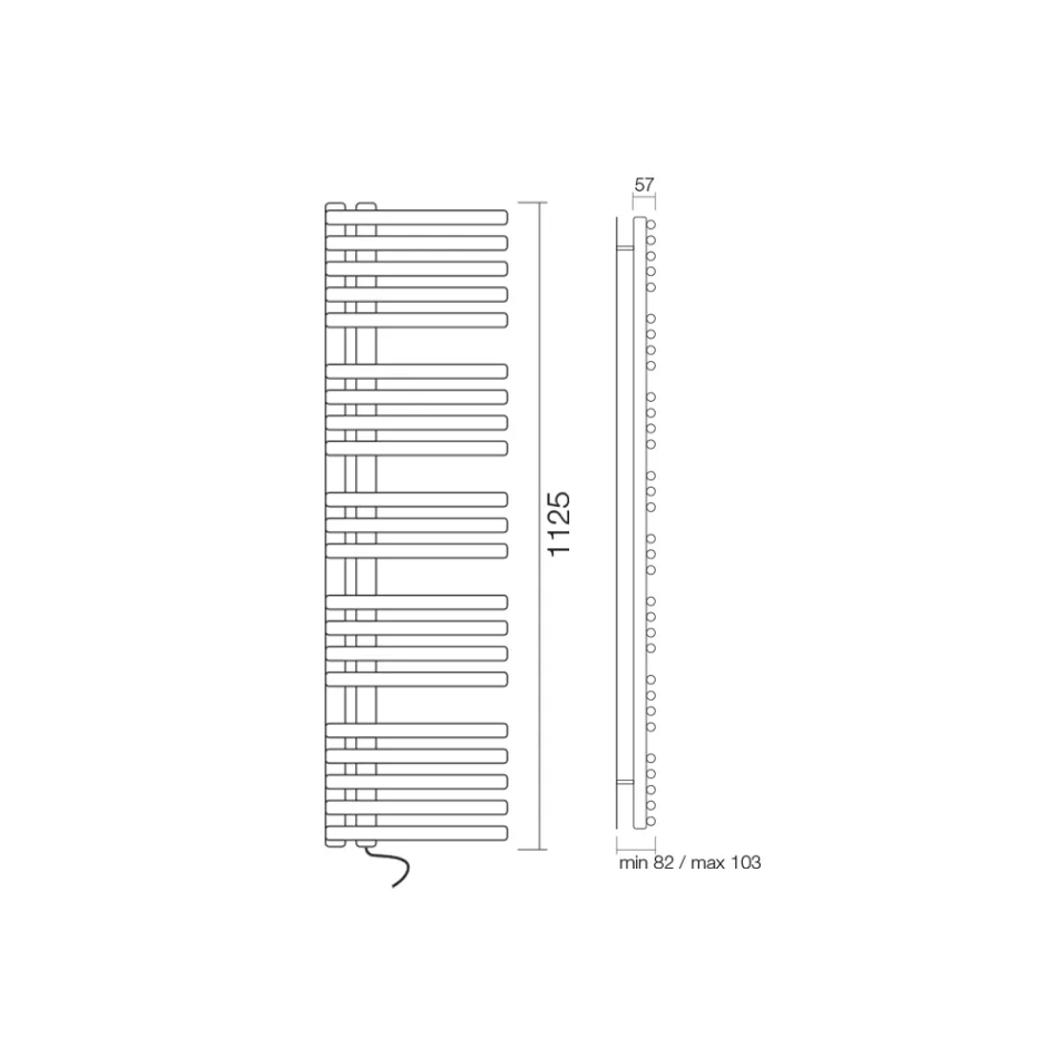 Sèche-serviettes électrique en acier au carbone fabriqué en Italie - Cerises aigres Viadurini