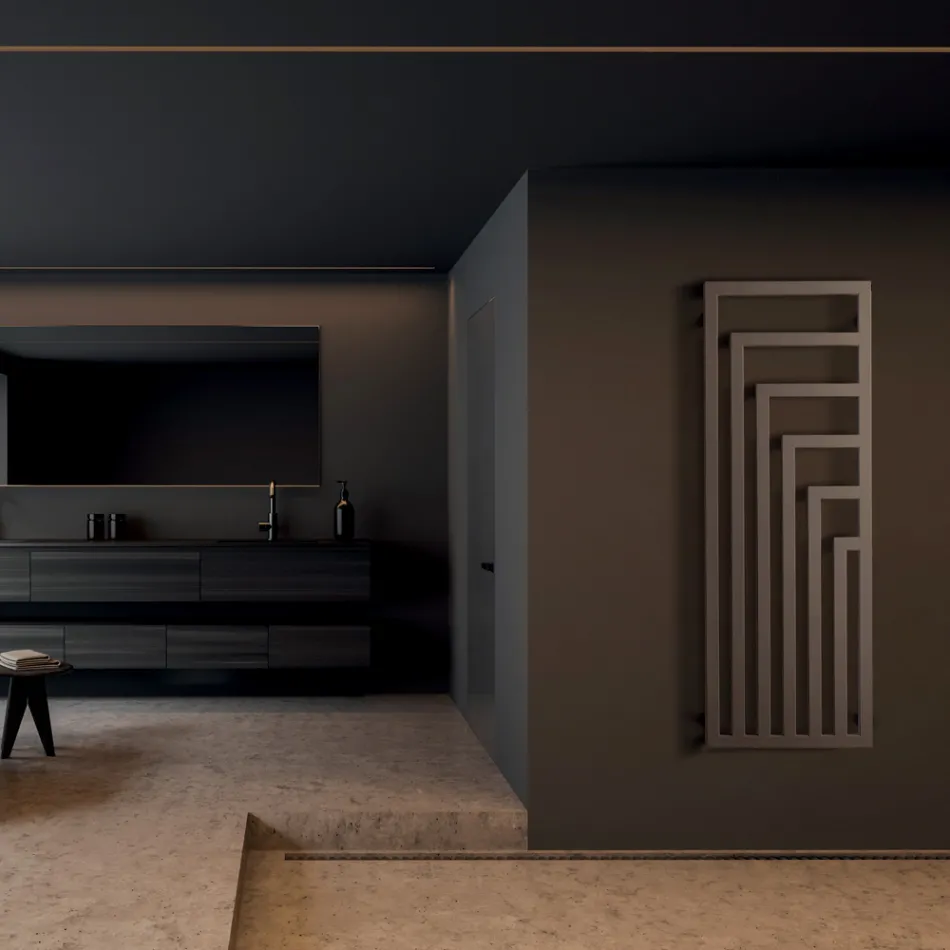 Sèche-serviettes électrique en acier au design moderne fabriqué en Italie - Potentia Viadurini