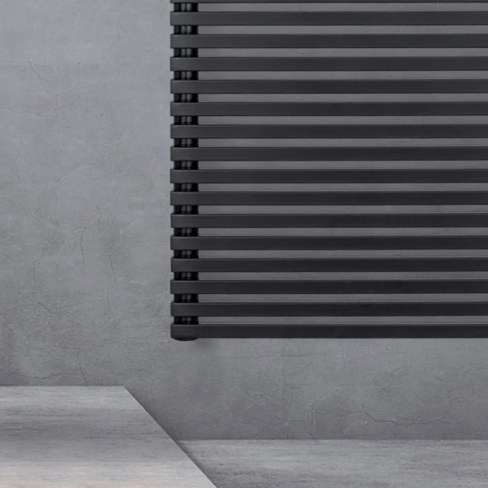 Sèche-serviettes électrique en acier finition noir de jais fabriqué en Italie - Brownies Viadurini