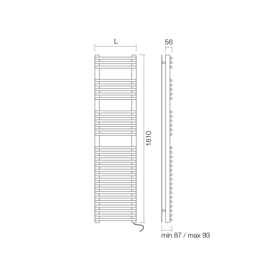 Sèche-serviettes électrique en acier finition satinée fabriqué en Italie - Peel Viadurini