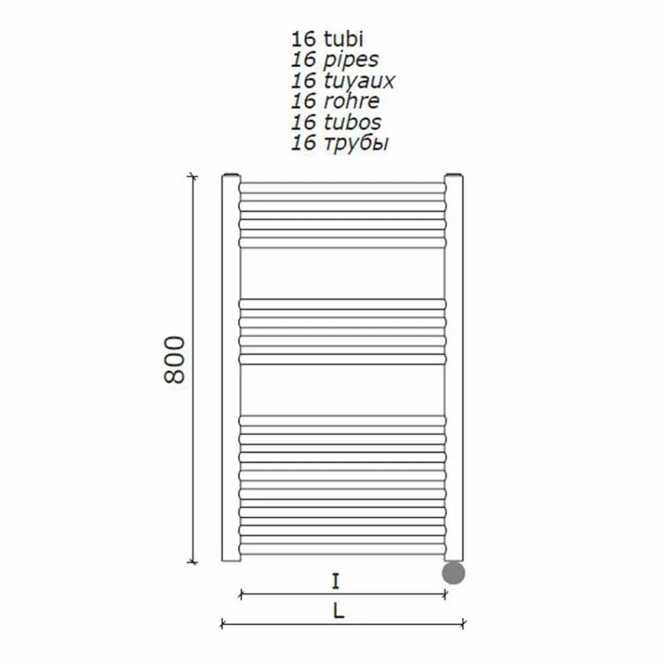 Sèche-serviettes électrique pour la conception verticale de la salle de bain en acier 300 W - Italo Viadurini