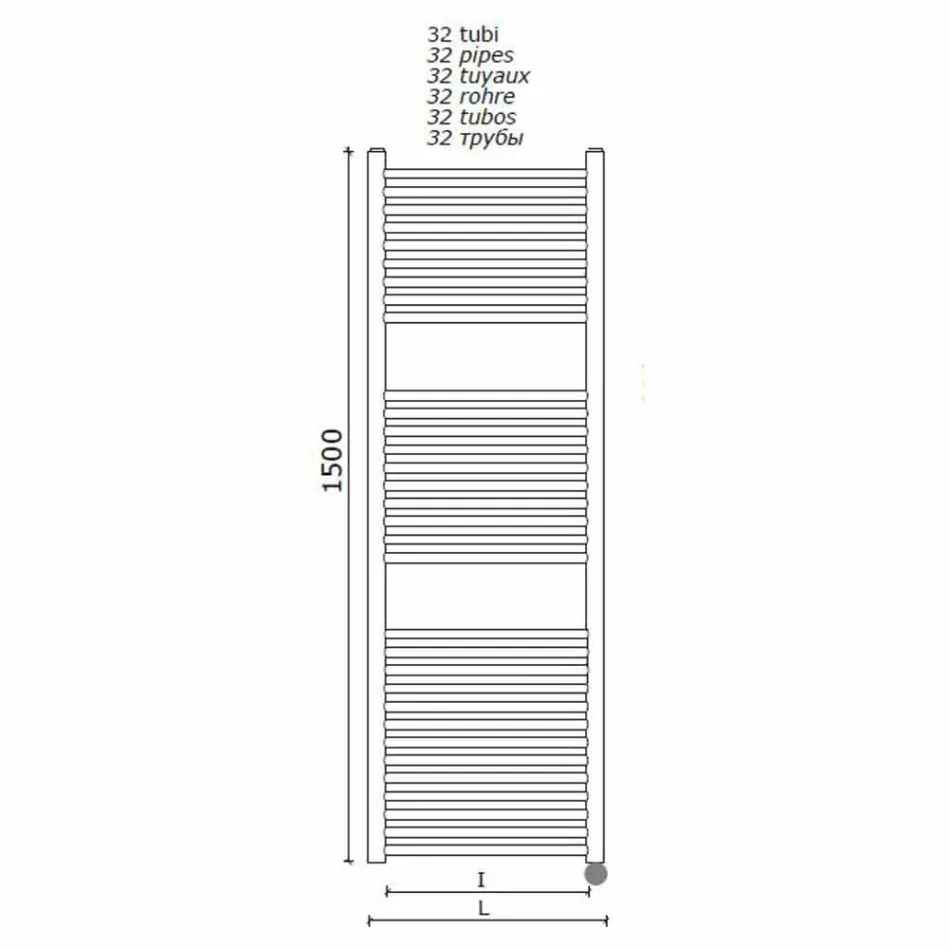 Sèche-serviettes électrique pour la conception verticale de la salle de bain en acier 300 W - Italo Viadurini