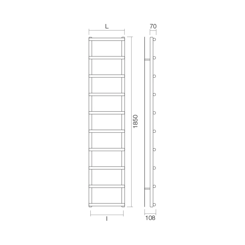 Sèche-serviettes hydraulique avec éléments circulaires fabriqué en Italie - Fraise Viadurini