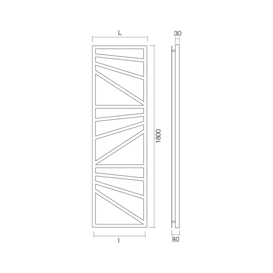 Sèche-serviettes hydraulique avec éléments carrés fabriqué en Italie - Amandes Viadurini