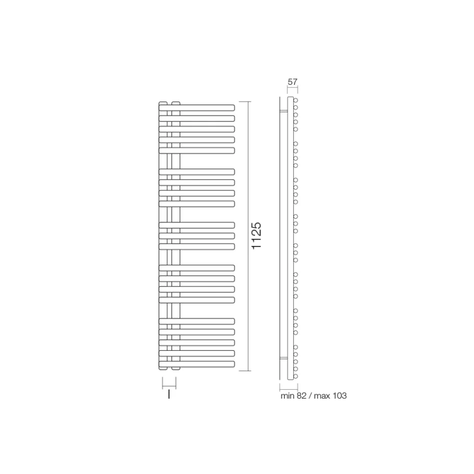Sèche-serviettes hydraulique en acier au carbone fabriqué en Italie - Cerises aigres Viadurini