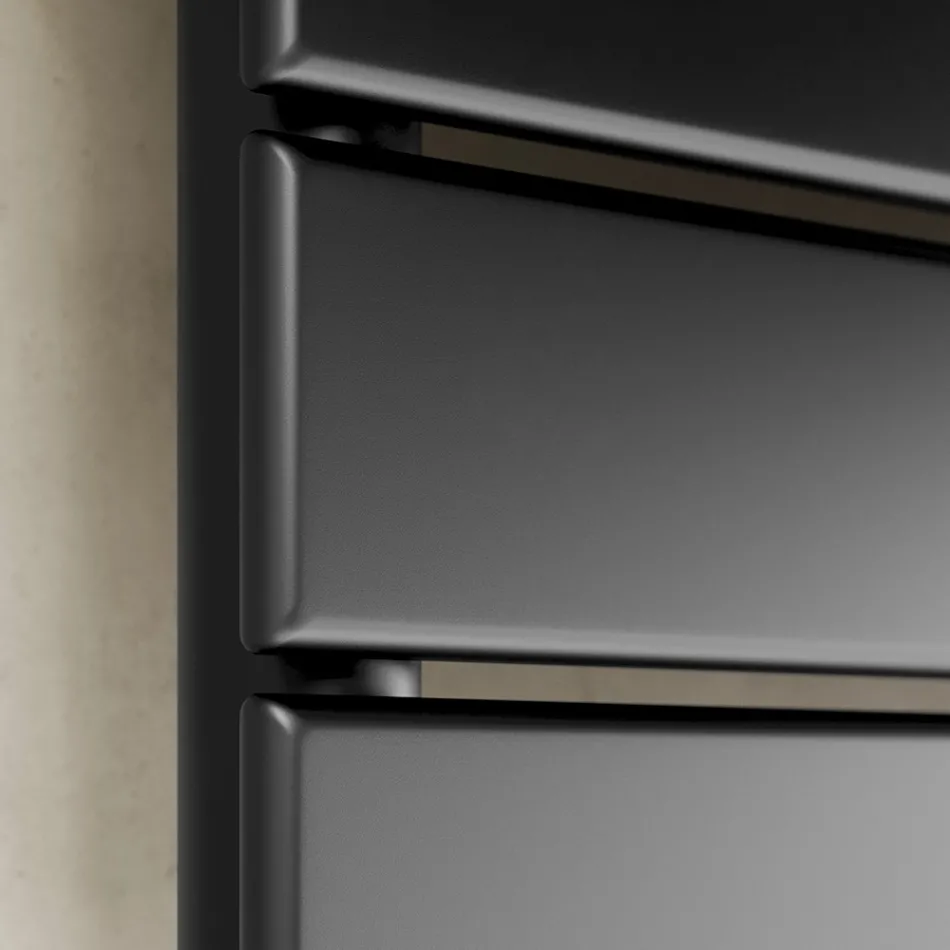 Chauffe-serviettes hydraulique en acier au carbone noir fabriqué en Italie - Carezza Viadurini