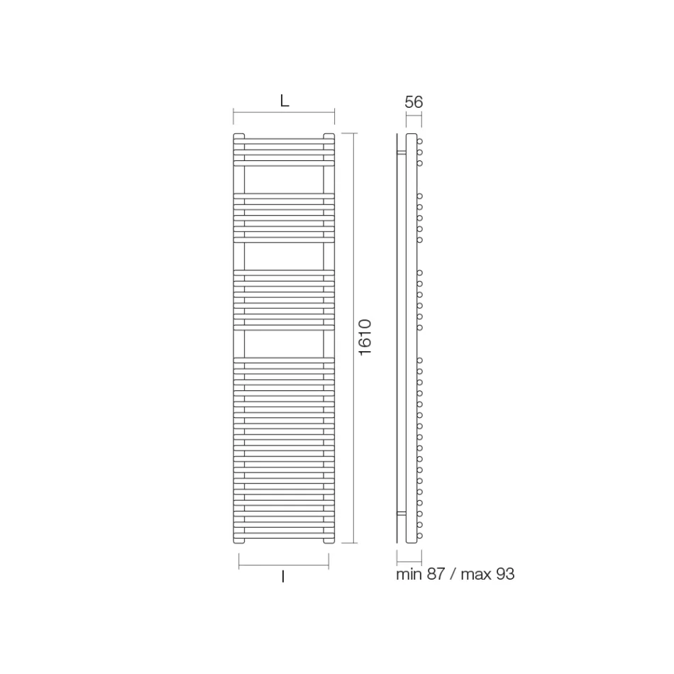 Sèche-serviettes hydraulique en acier finition satinée fabriqué en Italie - Peel Viadurini