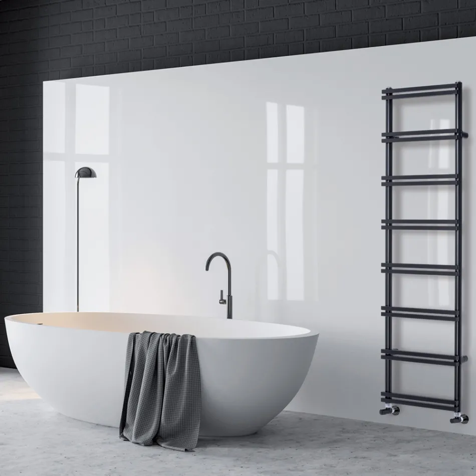 Sèche-serviettes mixtes avec collecteurs verticaux fabriqués en Italie - Ginger Viadurini