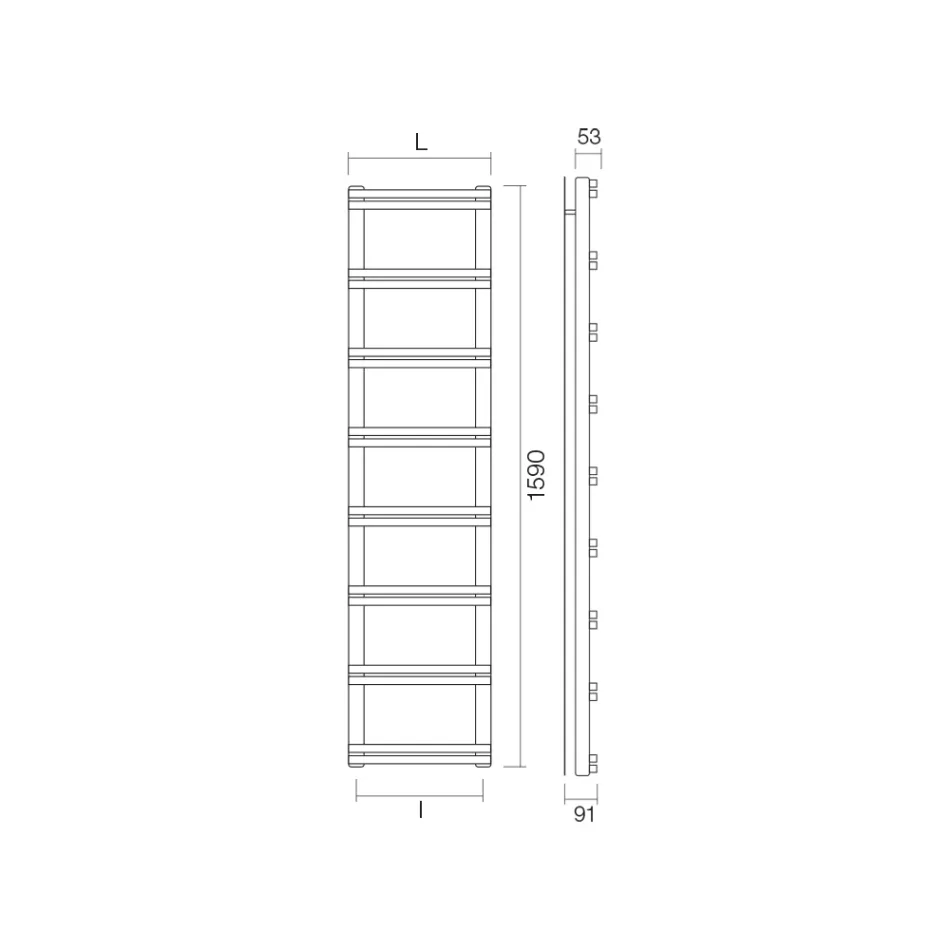 Sèche-serviettes mixtes avec collecteurs verticaux fabriqués en Italie - Ginger Viadurini