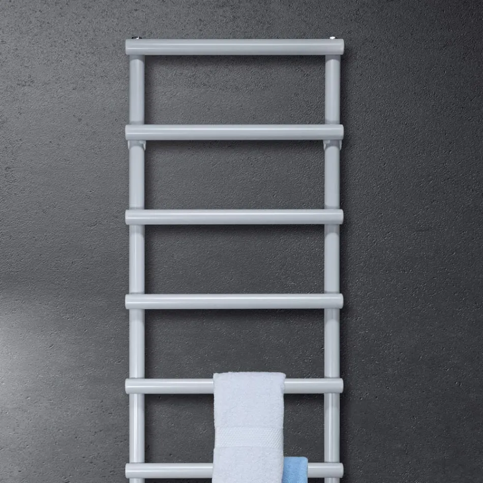 Sèche-Serviettes Mixte avec Éléments Circulaires Fabriqué en Italie - Fraise Viadurini