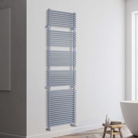 Sèche-serviettes mixte acier et finition aluminium, fabriqué en Italie - Brioches Viadurini