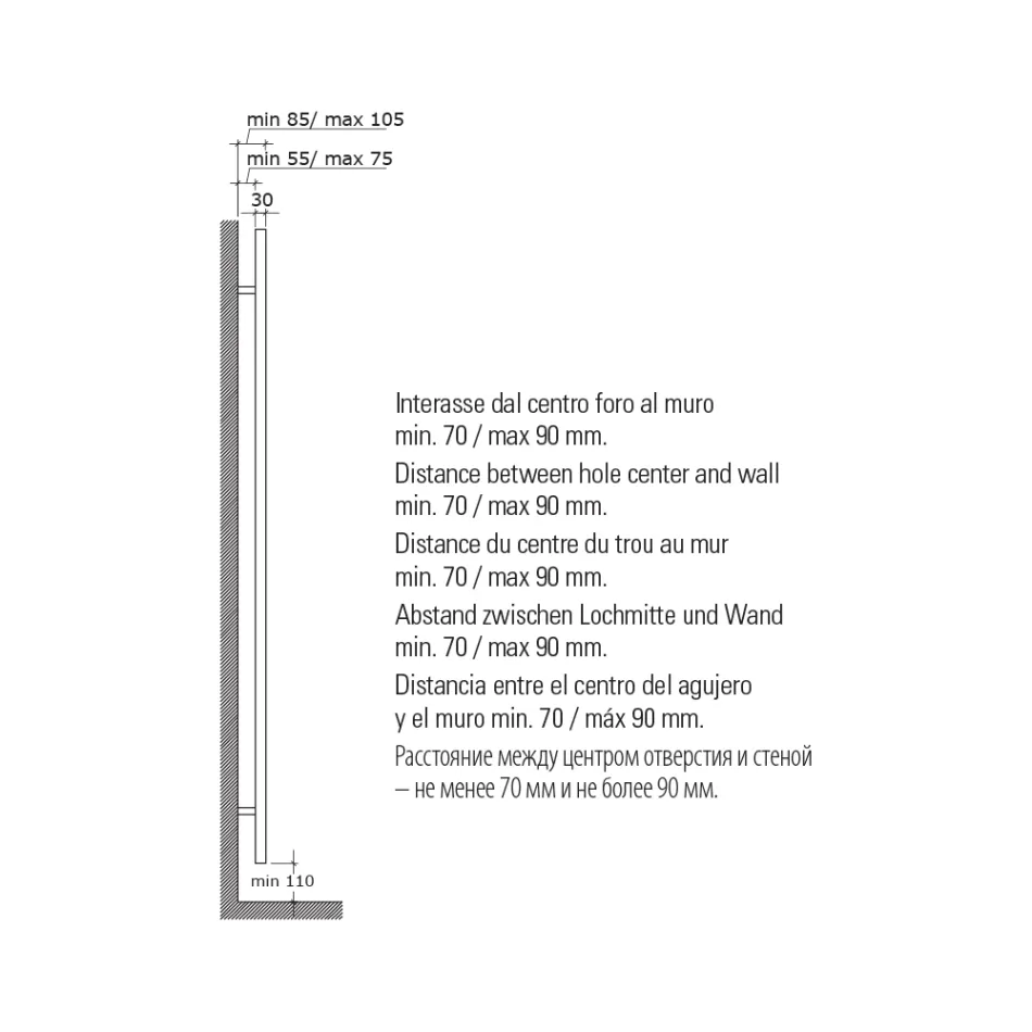 Sèche-serviettes hydraulique simple en acier au carbone antirouille fabriqué en Italie - Alan Viadurini