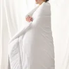 Chauffe-lit double 350 gr/m2 en pur coton teint en pièce - Délicatesse Viadurini