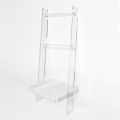Porte-serviettes Jamira avec étagère en plexiglas blanc, fabriqué en Italie