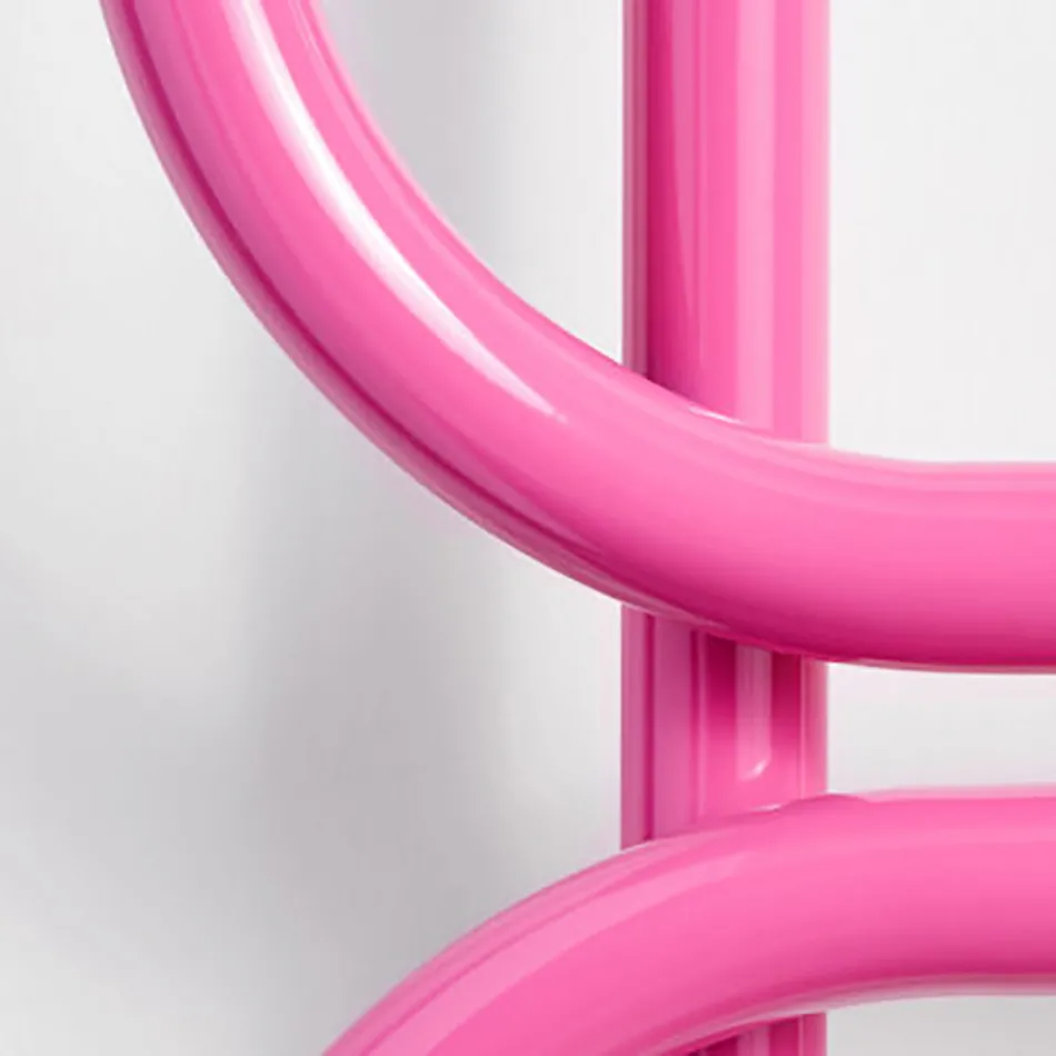 Sèche-serviettes hydraulique rond en acier coloré fabriqué en Italie - Chaîne Viadurini