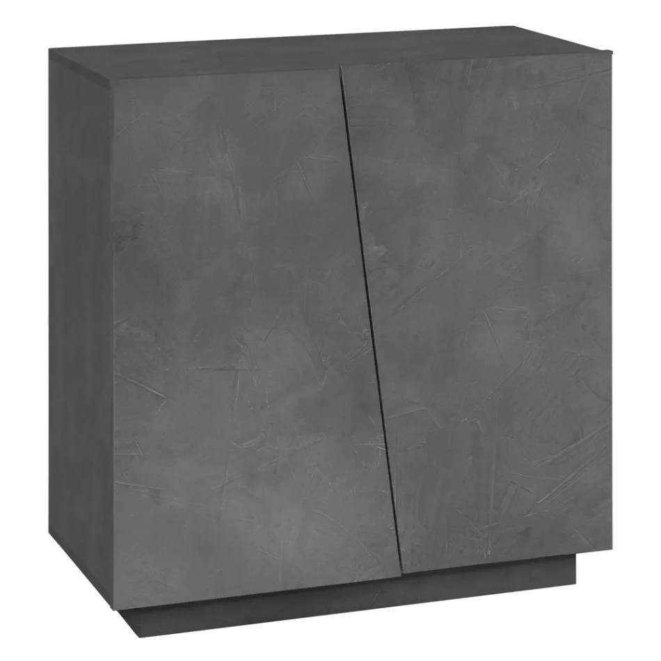 Meuble à chaussures 2 portes en bois mélaminé durable blanc ou ardoise - Joris Viadurini