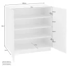 Meuble à chaussures 2 portes en bois mélaminé durable blanc ou ardoise - Joris Viadurini
