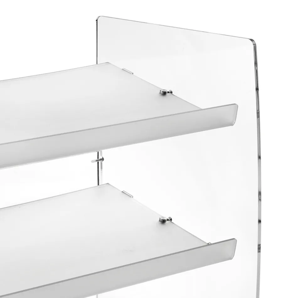 Étagère à chaussures Nerina à 3 niveaux en plexiglas transparent, fabriquée en Italie Viadurini