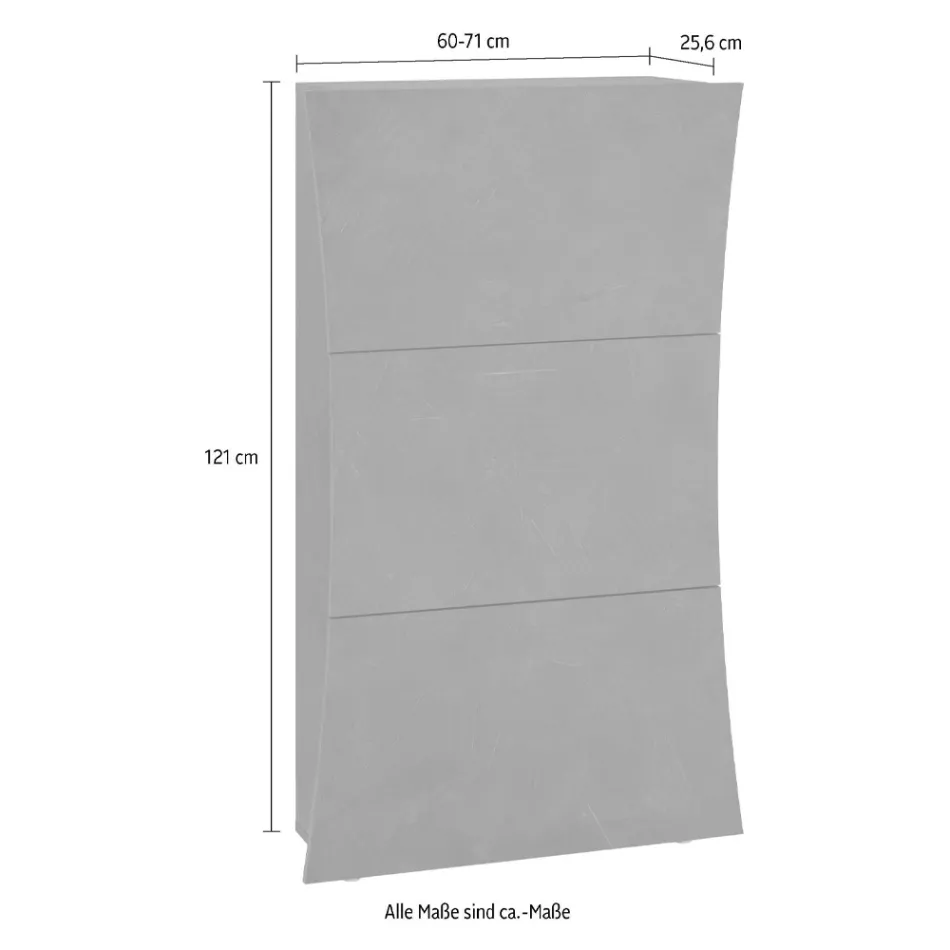 Meuble à Chaussures 3 Portes Voûté Bois Laqué Blanc Brillant - Sabine Viadurini