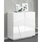 Étagère à chaussures haute ou basse en bois durable avec 2 ou 4 portes - Fjona Viadurini