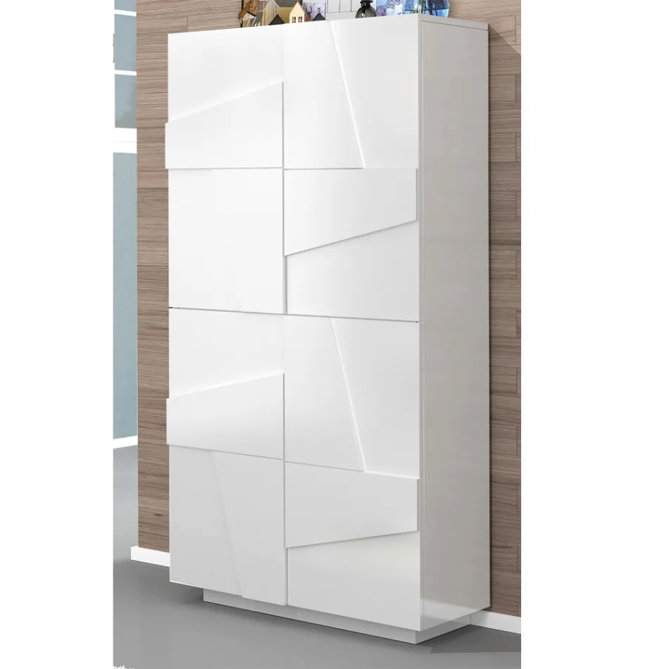 Étagère à chaussures haute ou basse en bois durable avec 2 ou 4 portes - Fjona Viadurini