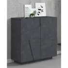 Étagère à chaussures haute ou basse en bois durable avec 2 ou 4 portes - Fjona Viadurini