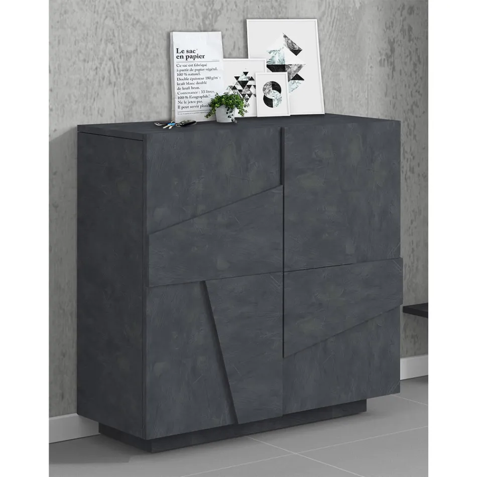 Étagère à chaussures haute ou basse en bois durable avec 2 ou 4 portes - Fjona Viadurini