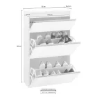 Meuble à Chaussures Blanc ou Anthracite 3 Portes Design Bois Durable - Emanuelito Viadurini