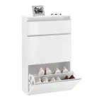 Meuble à Chaussures Blanc ou Anthracite 3 Portes Design Bois Durable - Emanuelito Viadurini