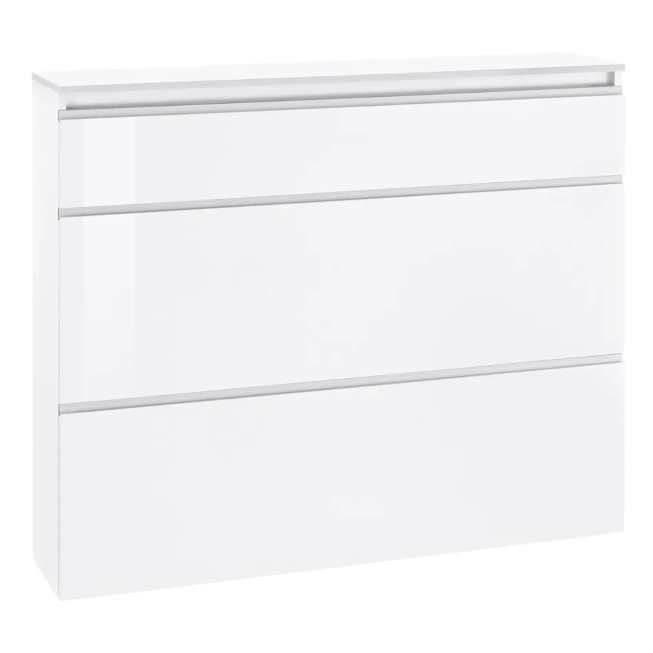 Meuble à Chaussures Blanc ou Anthracite 3 Portes Design Bois Durable - Emanuelito Viadurini