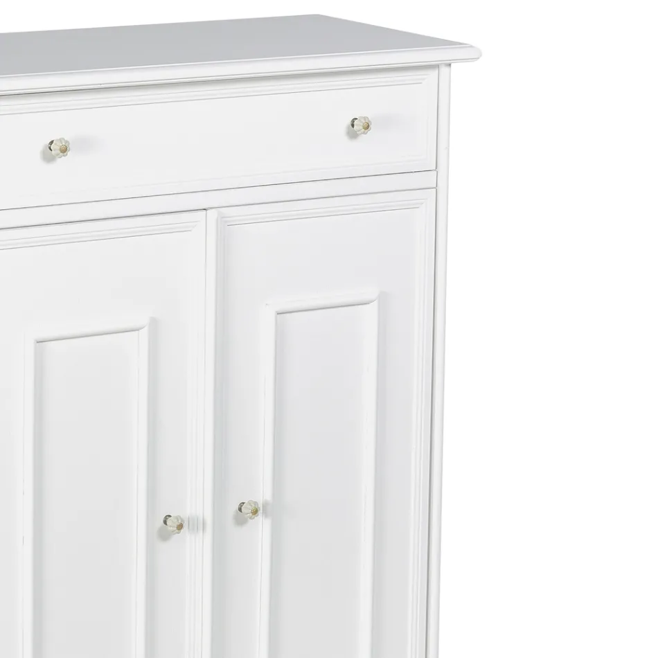 Meuble à chaussures avec 1 tiroir et 2 portes en bois Made in Italy - Lasa Viadurini