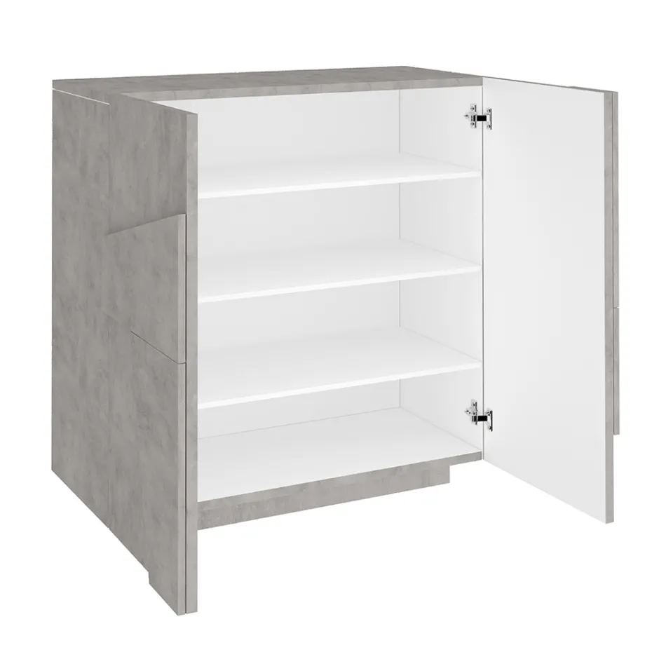 Meuble à chaussures d'intérieur avec 2 portes en mélamine Made in Italy - Naditza Viadurini