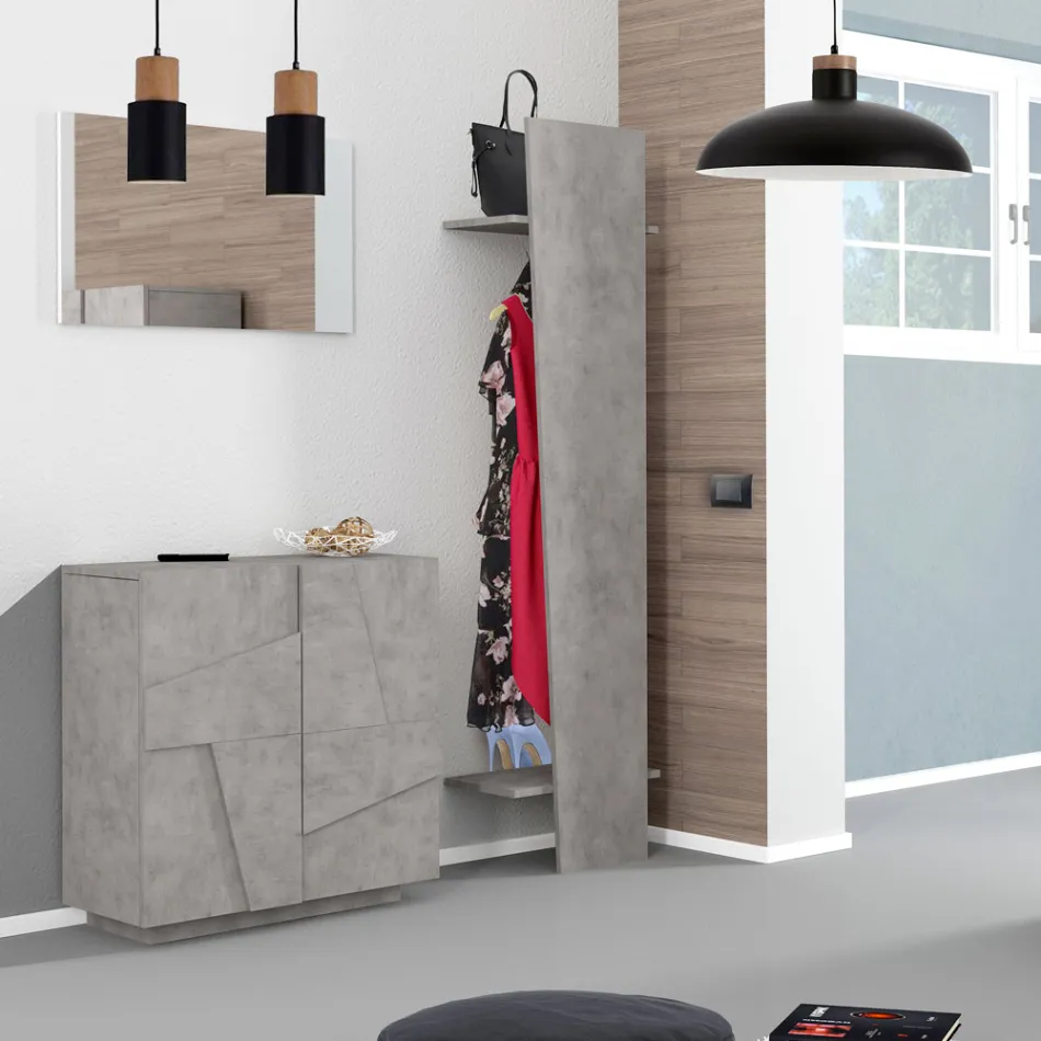 Meuble à chaussures d'intérieur avec 2 portes en mélamine Made in Italy - Naditza Viadurini