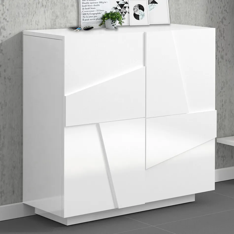 Meuble à chaussures d'intérieur avec 2 portes en mélamine Made in Italy - Naditza Viadurini