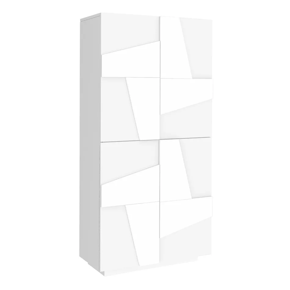 Meuble à chaussures d'intérieur en mélamine avec 4 portes Made in Italy - Naditza Viadurini