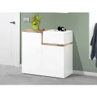 Porte-chaussures d'entrée 3 ou 4 portes en bois blanc et ardoise ou érable - Tiscali Viadurini