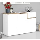 Porte-chaussures d'entrée 3 ou 4 portes en bois blanc et ardoise ou érable - Tiscali Viadurini